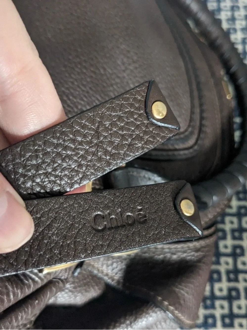 Authentic Chloe Marcie Leather Handbag - Chocolate Brown